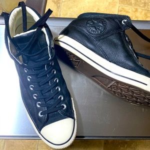 Mens Leather converse high tops.